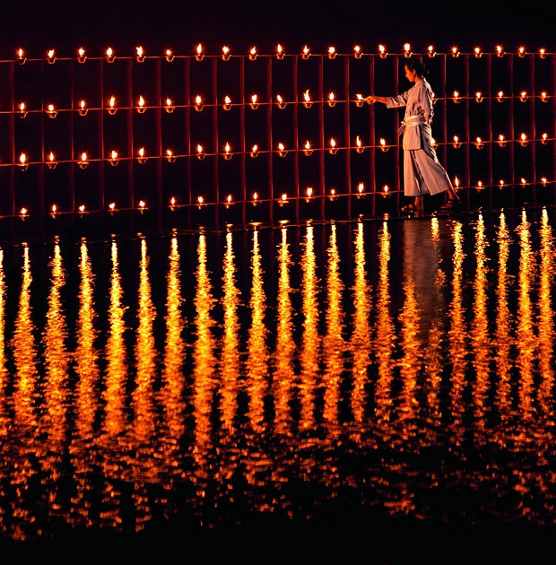 Thousands of shimmering candles:Thailand - Ritz Carlton Resort