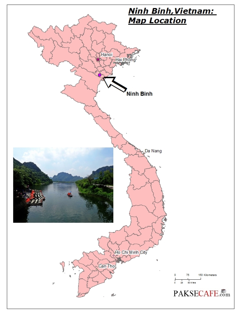 Map of Ninh Binh Vietnam. Things to do