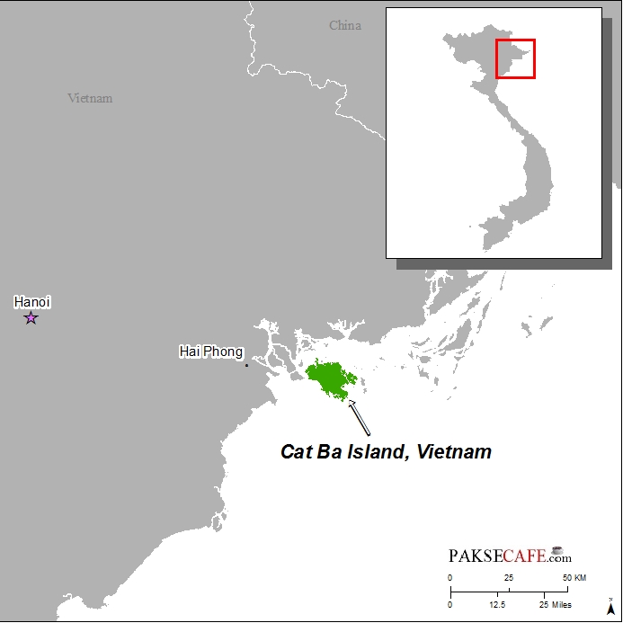 Map of Cat Ba Location within Vietnam