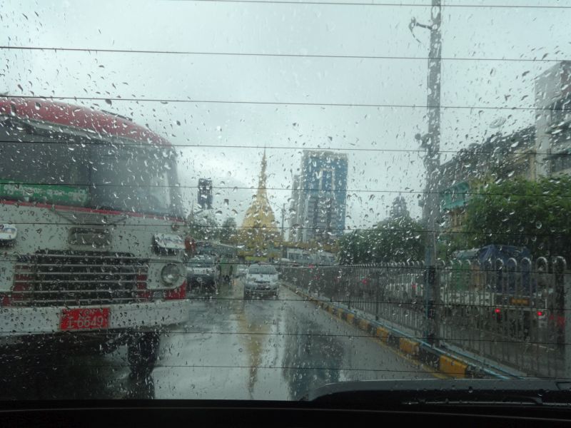 Back of a bus in Yangon