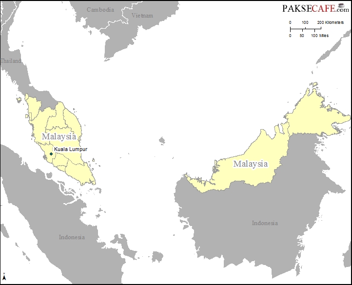 Malaysia location in South East Asia