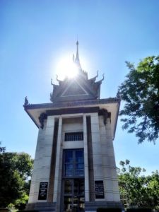 A memorial at the Killing Field, Phnom Penh, Cambodia.