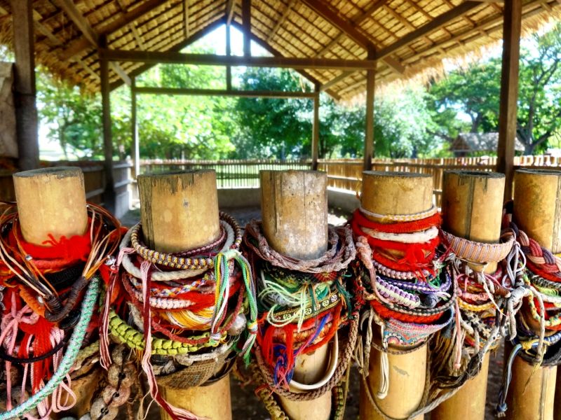 Bracelets to commemorate those who died in the genocide, Phnom Penh, Cambodia. Killing Fields