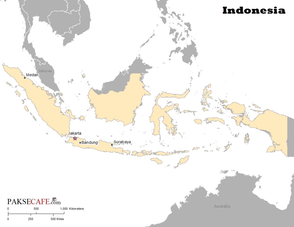 Indonesia location and its many islands