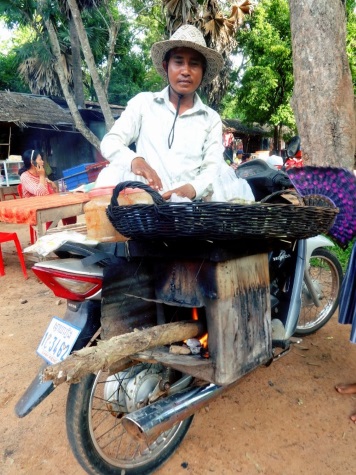 Selling of bread in Laos