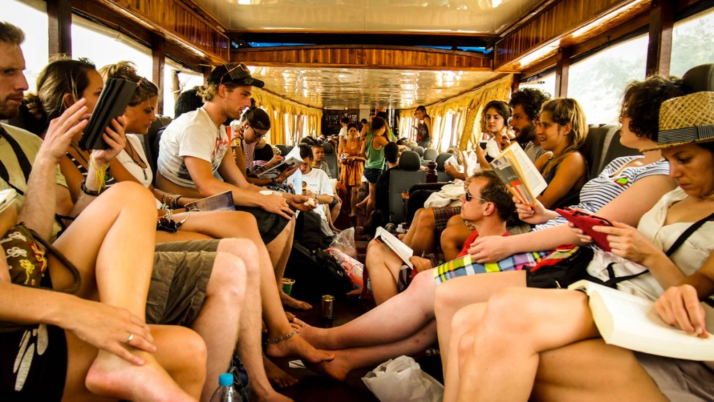 Slowboating along the Mekong, a popular activity for Tourist. 